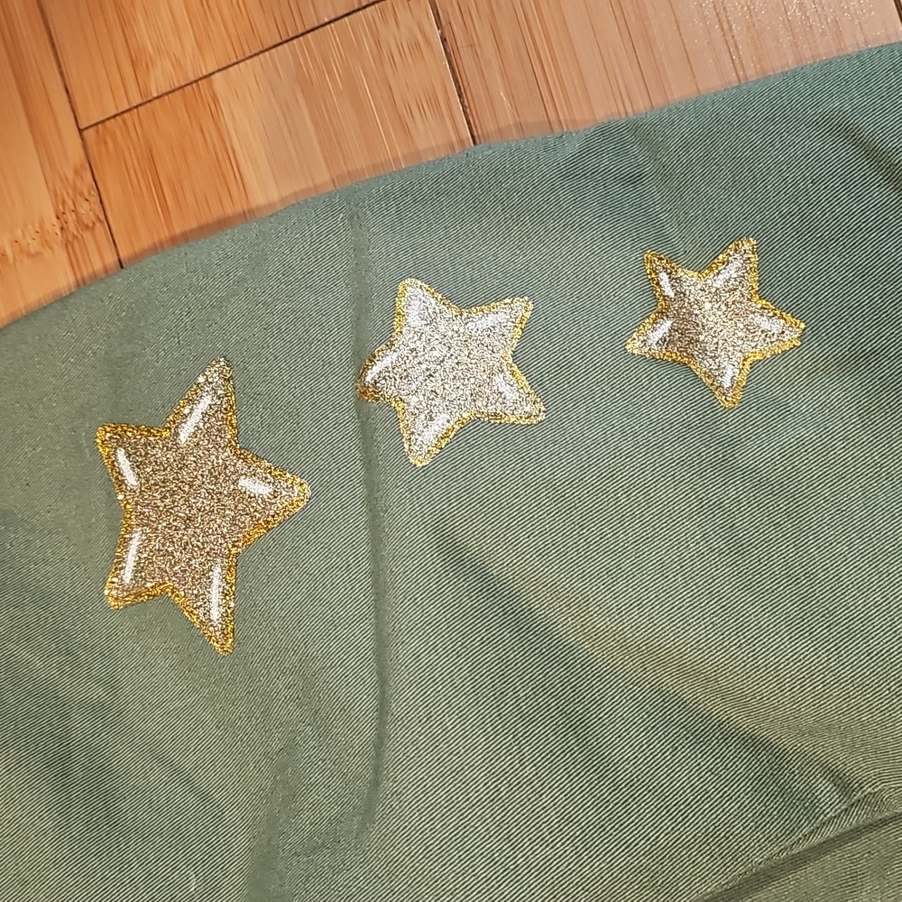 Rhinestone Patch Graphic Zip Front Jacket - image 8